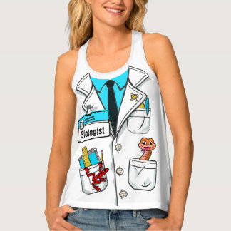 Custom Funny Biologist Name Tag Women Lab Coat Tank Top