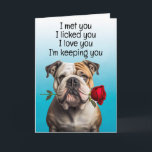 Custom Funny Birthday Card English Bulldog<br><div class="desc">English Bulldog Funny Birthday Card
Customization options: Change the occasion,  who the card is from (your dog's name),  who the card is for (eg,  Mom,  Dad,  Nan,  Gran,  hooman brother or sister,  etc.). You can also change the dog's image if you like,  font and color or the background color.</div>