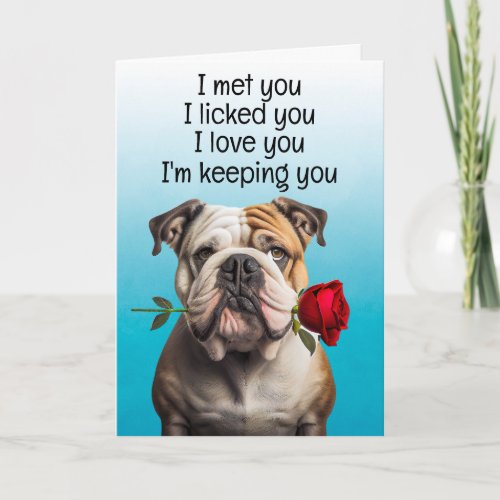 Custom Funny Birthday Card English Bulldog