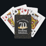 Custom Funny Birthday Freaking Fab Large Print Poker Cards<br><div class="desc">Custom Printed with Their Name, These Personalized playing cards with large print are prefect for a special birthday. The funny "50 and Freaking Fabulous" saying with gold sparkles and glitter is in a large font that's easy to read and will make them smile and laugh ... just in case the...</div>