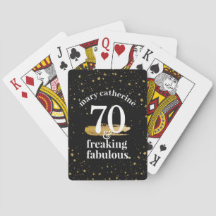 Custom Funny Birthday Freaking Fab Large Print Poker Cards