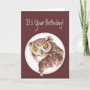Custom Funny Birthday Owl with Attitude Bird Humor Card