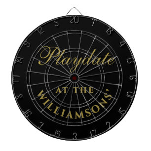Custom Funny Black Gold Minimalist Playdate Chic Dart Board