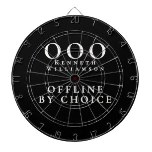 Custom Funny Black White OOO Minimalist Simple Men Dart Board