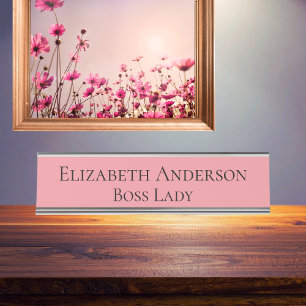 Custom Funny Boss Lady Small Business Owner Desk Name Plate