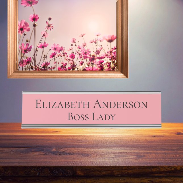 Custom Funny Boss Lady Small Business Owner Desk Name Plate (Creator Uploaded)