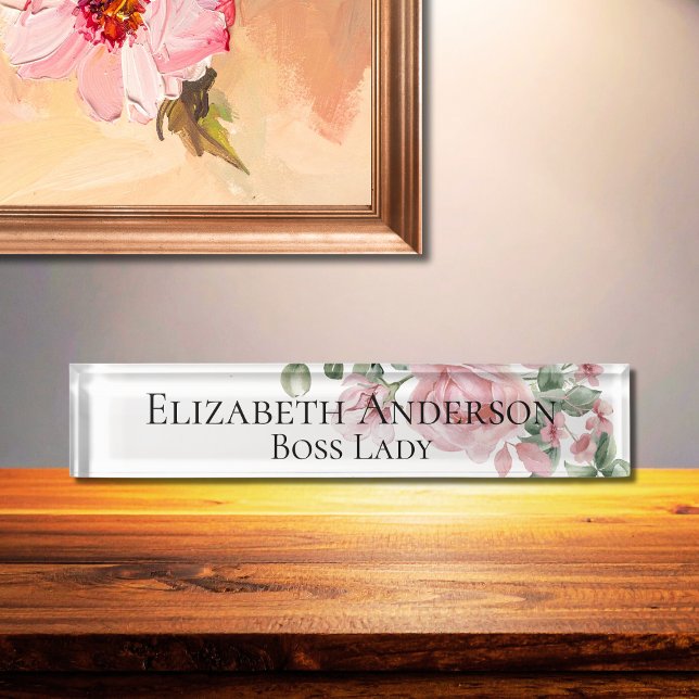 Custom Funny Boss Lady Small Business Owner Desk Name Plate (Creator Uploaded)