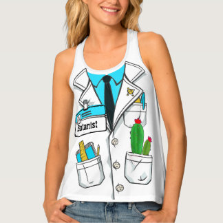 Custom Funny Botanist Name Tag Women Lab Coat Tank Top
