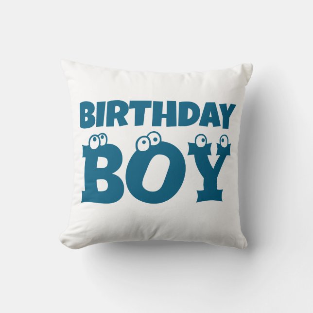 Custom Funny Cartoon Eyes Kids' Birthdays Throw Pillow (Front)