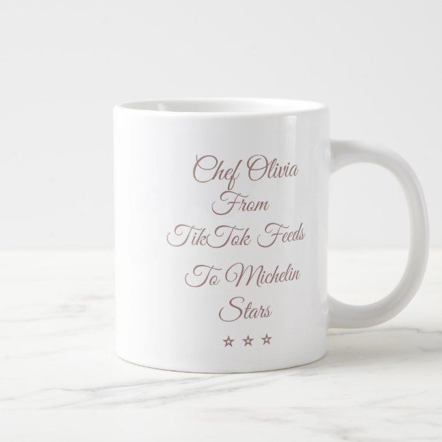 Custom Funny Chef Top Giant Coffee Mug (Right)