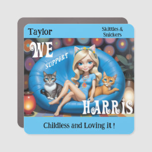 Custom Funny Childless Cat Ladies KAMALA 2024 Car Magnet