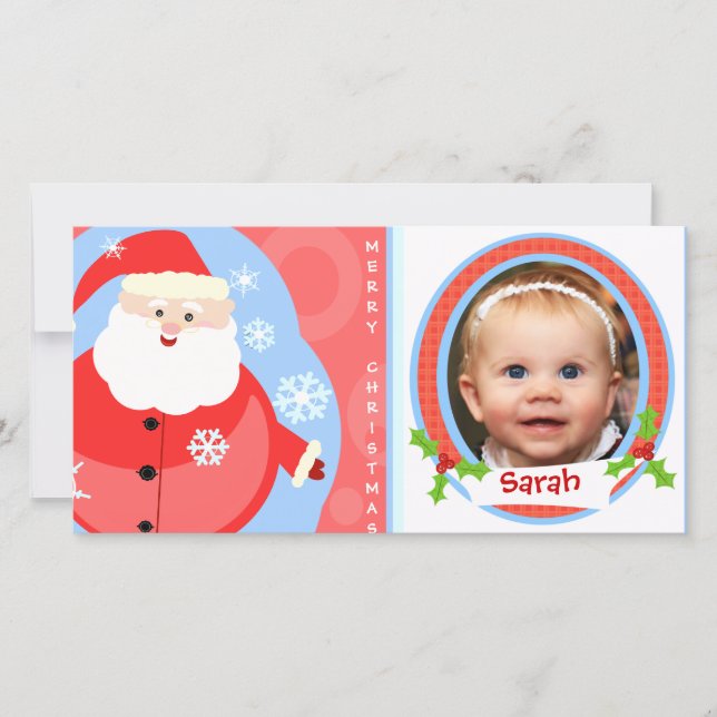 Custom Funny Children's Christmas Photo Card (Front)