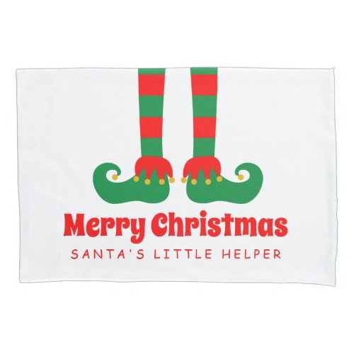 Custom funny Christmas elf feet pillowcase cover