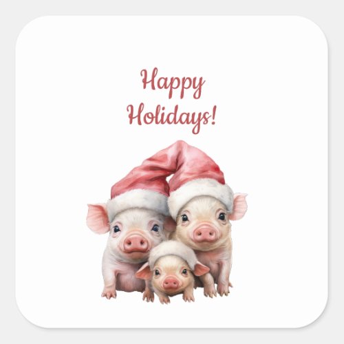Custom Funny Christmas Pigs Stickers