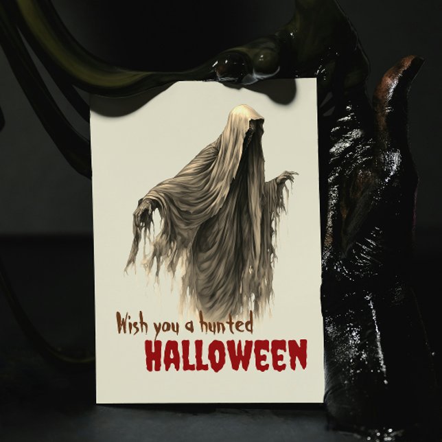Custom Funny Creepy Spooky Halloween Haunted Postcard (Creator Uploaded)