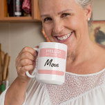Custom Funny Cute Hello! My Name Is Mom Or Dad Coffee Mug<br><div class="desc">Unique, trendy, fashionable, decorative and cool mug for coffee, tea, milk or juice. With beautiful contemporary image of blush pink and white colored "Hello! My Name Is Dad" name tag, which can be customized or personalized with Mom or a short name or other word of your choice. This funny, modern...</div>