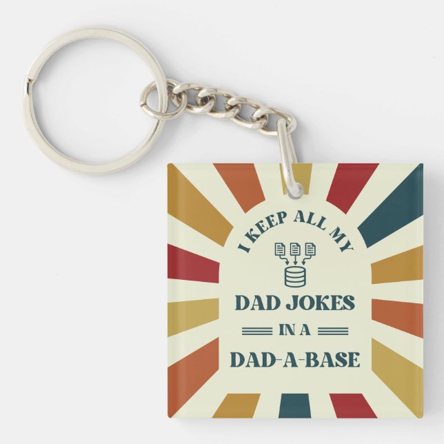 Custom Funny Dad Jokes Fathers day gift for dad Keychain (Front)
