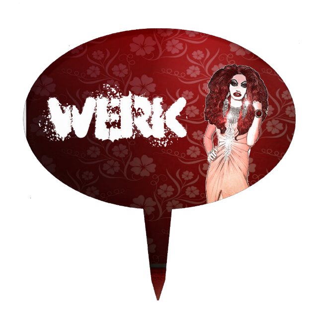 Custom Funny Drag Queen Cake Topper (Front)