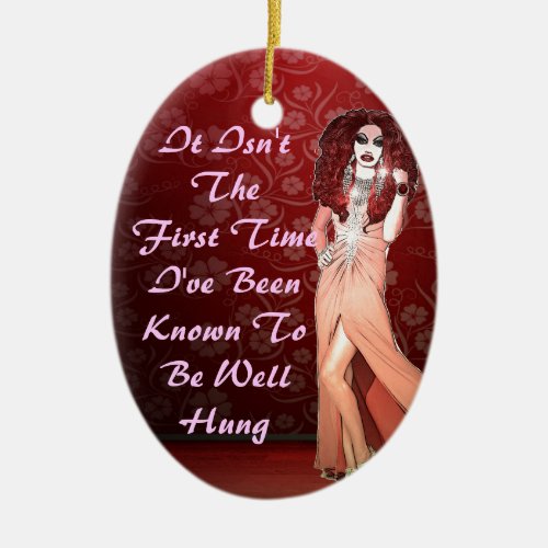 Custom Funny Drag Queen Ceramic Ornament