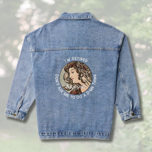 Custom Funny Elegant Retirement Gifts for Her Mom Denim Jacket