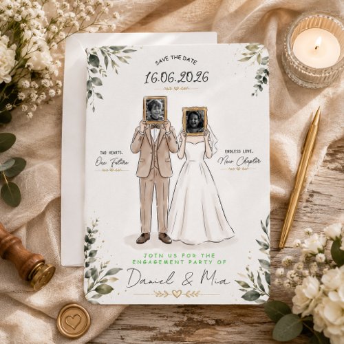 Custom Funny Engagement Party Poster Save The Date Invitation