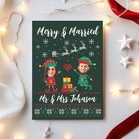 Custom Funny Face Merry and Merried Christmas Elf
