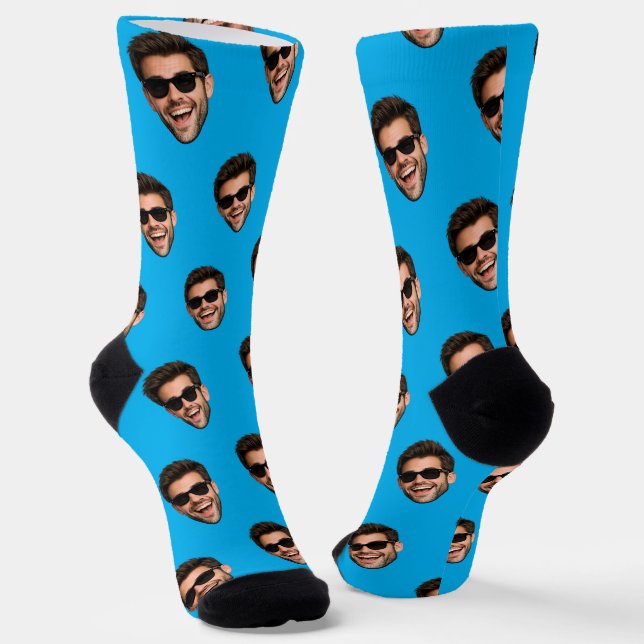 Custom Funny Face Photo All Over Print Socks  (Angled)