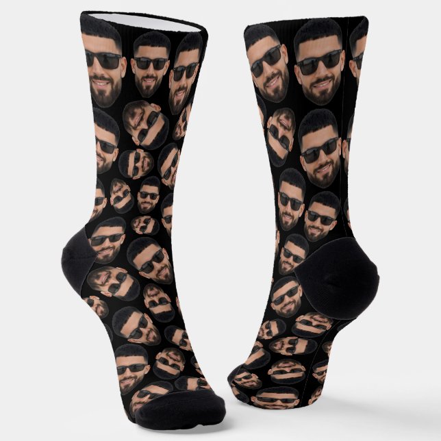 Custom Funny Face Photo All Over  Socks (Angled)