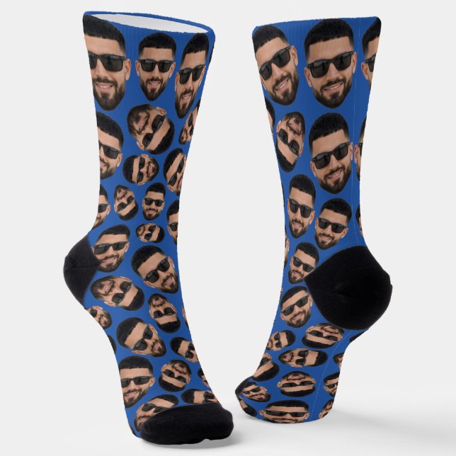 Custom Funny Face Photo All Over  Socks (Angled)