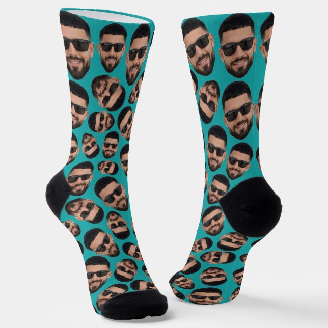 Custom Funny Face Photo All Over  Socks (Angled)