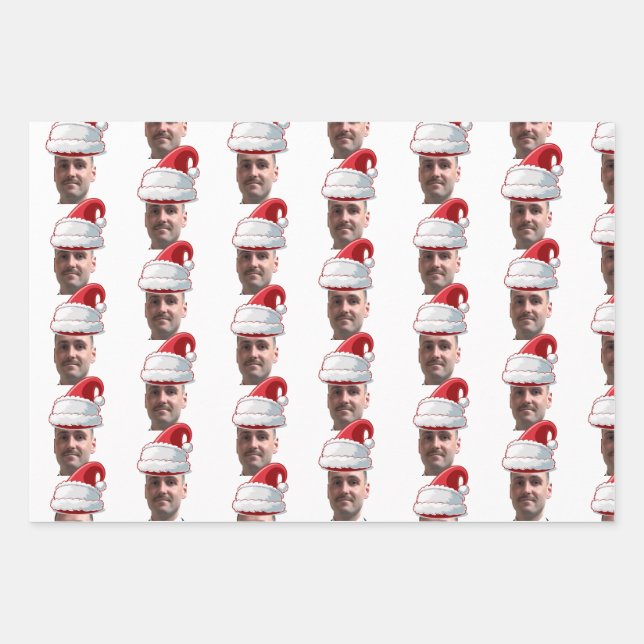 Custom funny face wrapping paper christmas (Front)