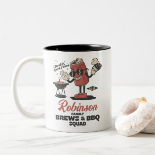 Custom Funny Family Barbeque Group Matching  Two-Tone Coffee Mug