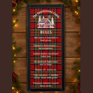 Custom Funny Family Cabin Holiday Rules Sign Pennant