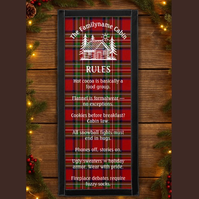 Custom Funny Family Cabin Holiday Rules Sign Pennant (Creator Uploaded)
