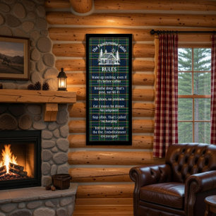 Custom Funny Family Cabin Rules Sign Pennant