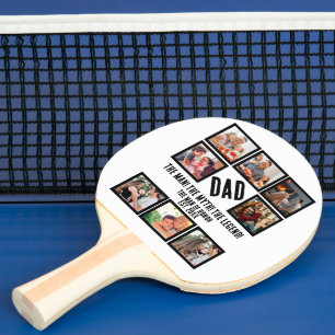 Custom Funny Fathers day Dad gift 8 Photo Collage Ping Pong Paddle