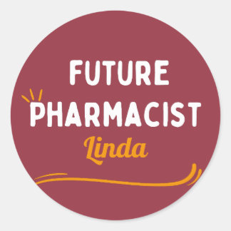 custom funny future pharmacist for kids classic round sticker
