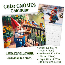 Custom Funny Garden Gnome Art  Calendar