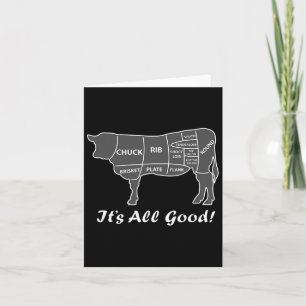 Custom Funny Graphic Bbq Beef Brisket Steak Ribs C Card