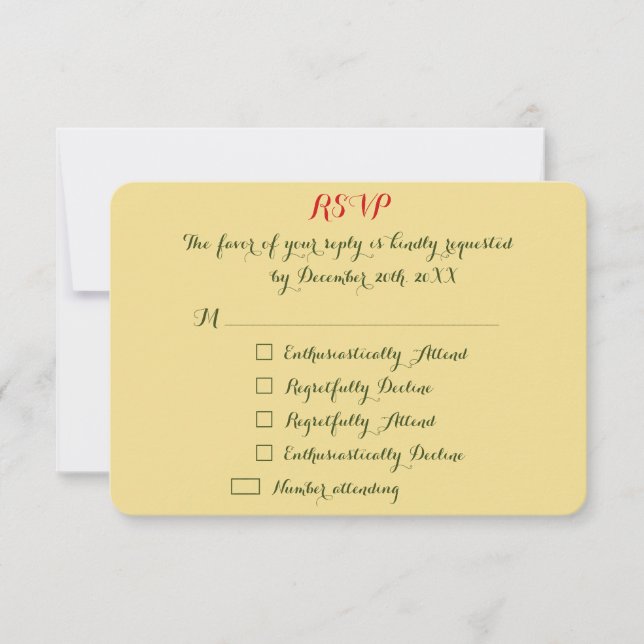 Custom Funny Holiday Christmas Wedding Invite RSVP (Front)