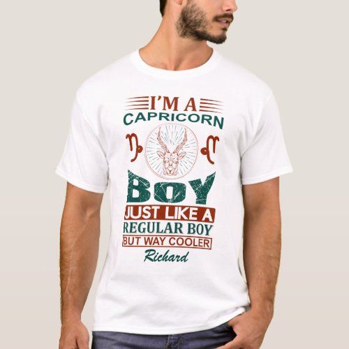 Custom Funny Im a Capricorn Boy Zodiac Sign T_Shirt