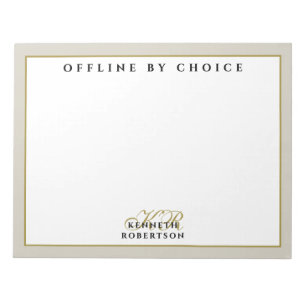 Custom Funny Inspirational Beige White Gold Men  Notepad