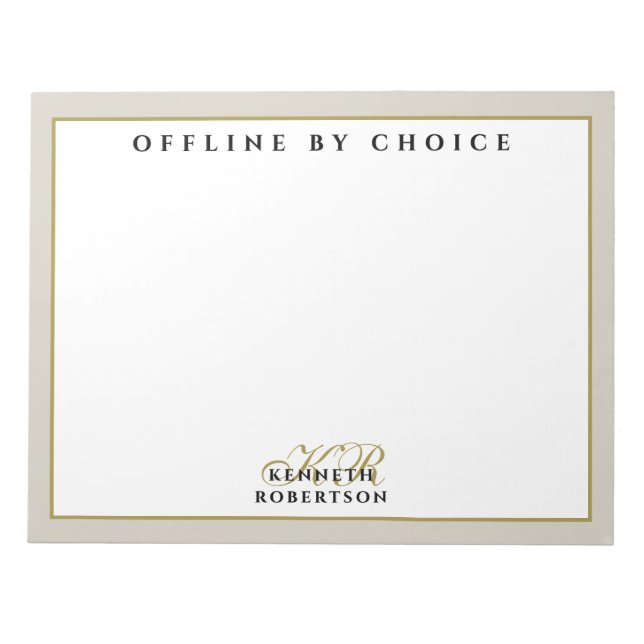Custom Funny Inspirational Beige White Gold Men  Notepad (Front)
