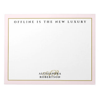 Custom Funny Inspirational Pastel,Pink White Gold  Notepad