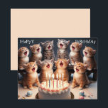 Custom Funny Kitten Happy Birthday Greeting Card<br><div class="desc">This cheerful kitten Birthday card is perfect for the cat lover in your life. I hope it makes them happy . . . that is my goal and passion! ⭐You can be creative and customize all my designs by adding text, changing the background color on most designs and much more...</div>