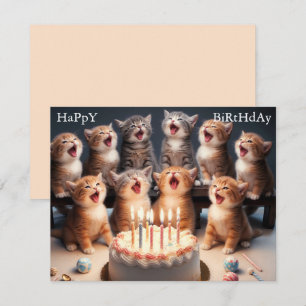 Custom Funny Kitten Happy Birthday Greeting Card