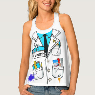 Custom Funny Lab Scientist Lab Coat Women Costume Tank Top