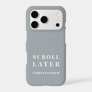 Custom Funny Minimalist Gray Grey White Simple Men iPhone 17 Pro Case