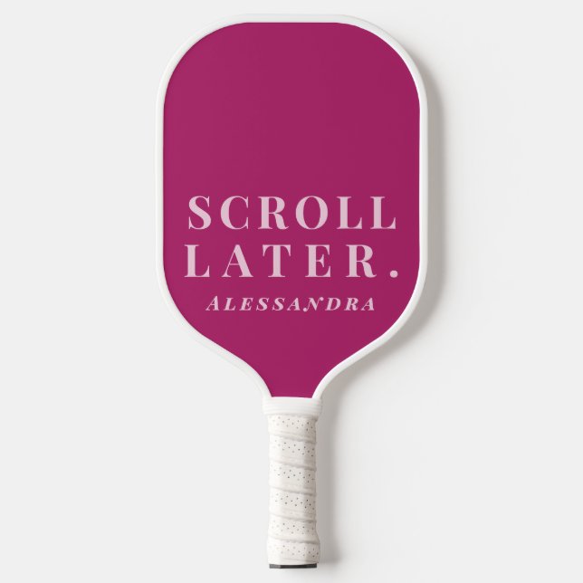 Custom Funny Minimalist Hot Pink Inspirational  Pickleball Paddle (Front)