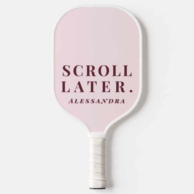 Custom Funny Minimalist Pastel Pink Inspirational  Pickleball Paddle (Front)